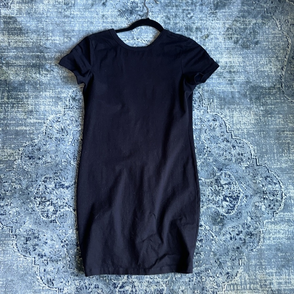 AlexanderWang.t Women's Black Snap Back Short Sleeve Body-Con Mini Dress - Picture 6 of 7